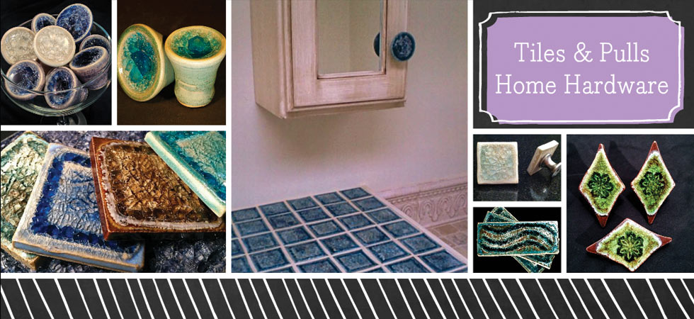 recycled glass tiles pulls knobs